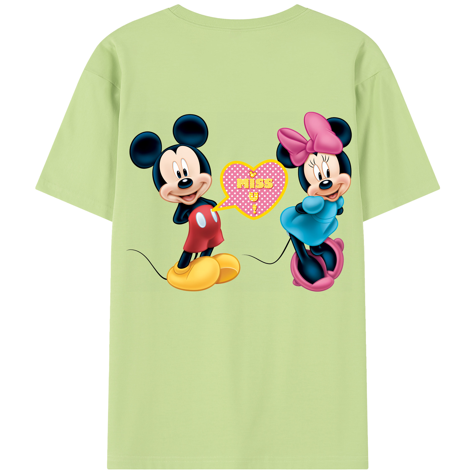 （画像用） ミッキーマウス Mickey Mouse 綿100％半袖Tシャツ（背面プリント）